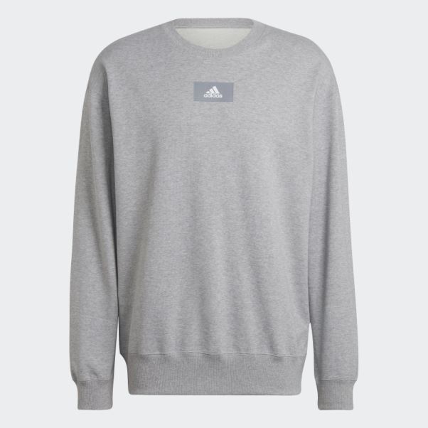 Sweat Adidas Essentials Feelvivid Drop Shoulder Gris Moyen