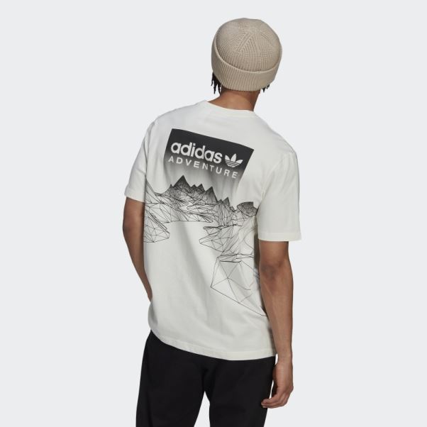 Adidas Aventure Montagne Dos T-shirt Blanc Chaud