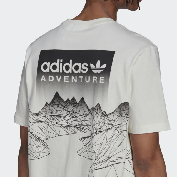 Adidas Aventure Montagne Dos T-shirt Blanc Chaud
