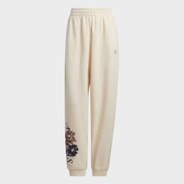 Adidas Pantalon De Jogging Imprimé Fleuri à Revers écru