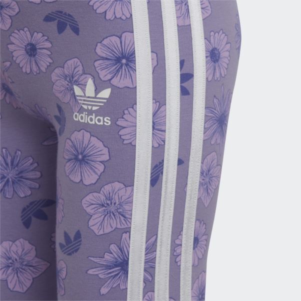 Sweat à Capuche Allongé Zippé à Fleurs Adidas Lilas