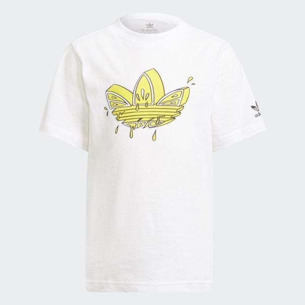 Adidas Short Graphique Trèfle Tee Set Blanc