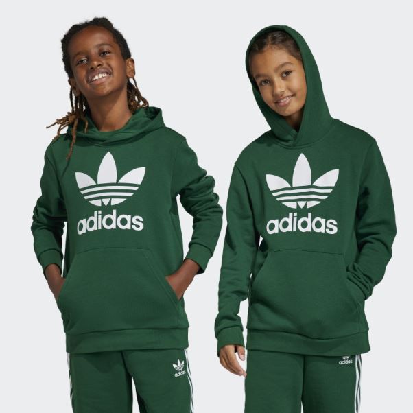 Adidas Sweat à Capuche Trèfle Vert Foncé