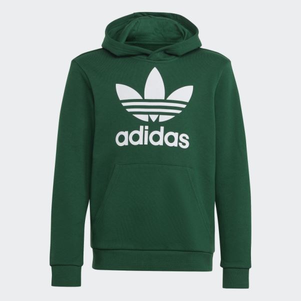 Adidas Sweat à Capuche Trèfle Vert Foncé