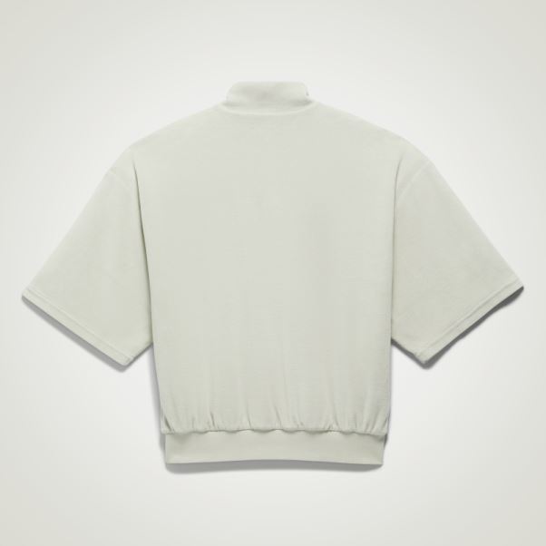 Vert Adidas Basketball Velours 1/2 Zip Sweat Fashion
