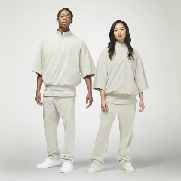 Vert Adidas One Basketball Velours 1/2-zip Sweat Mode
