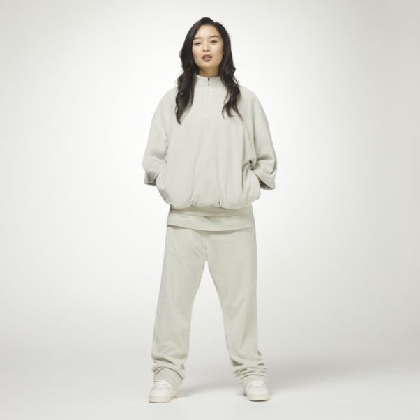 Vert Adidas One Basketball Velours 1/2-zip Sweat Mode