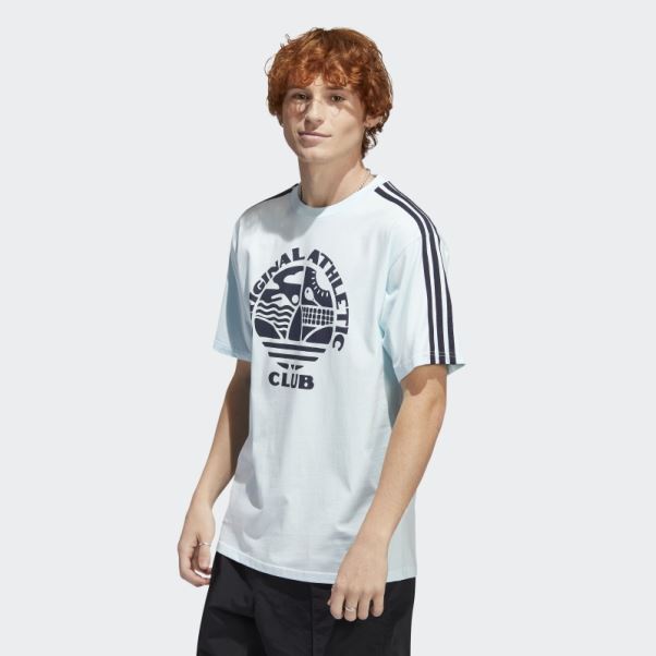 T-shirt Adidas Original Athletic Club 3 Bandes Bleu