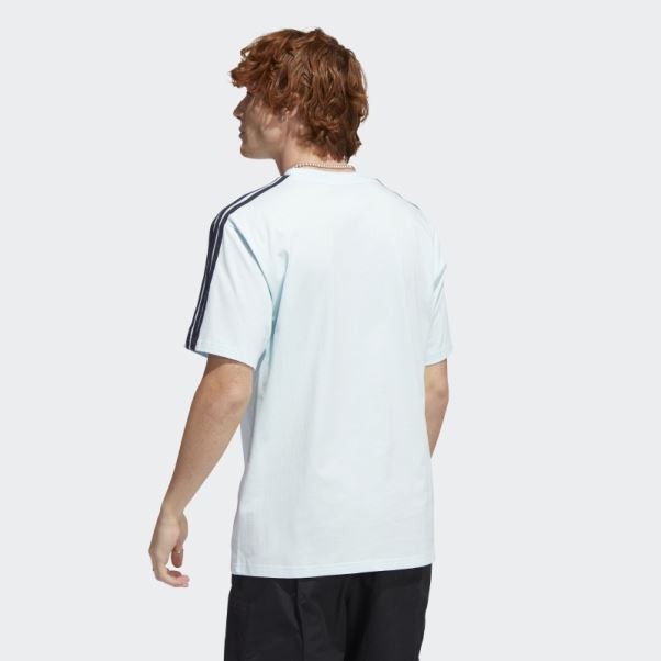 T-shirt Adidas Original Athletic Club 3 Bandes Bleu