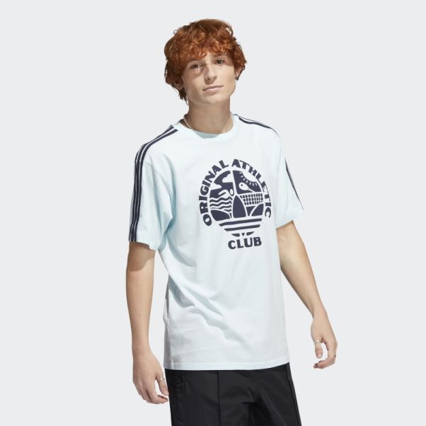 T-shirt Adidas Original Athletic Club 3 Bandes Bleu