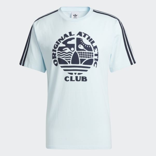 T-shirt Adidas Original Athletic Club 3 Bandes Bleu