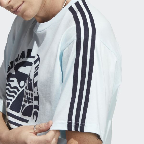 T-shirt Adidas Original Athletic Club 3 Bandes Bleu
