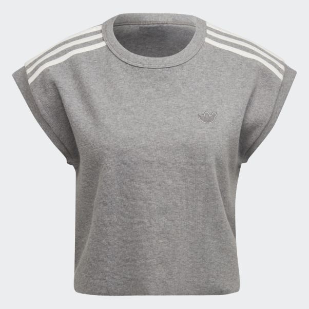 T-shirt Court Gaufré Version Bleue Adidas Core Heather