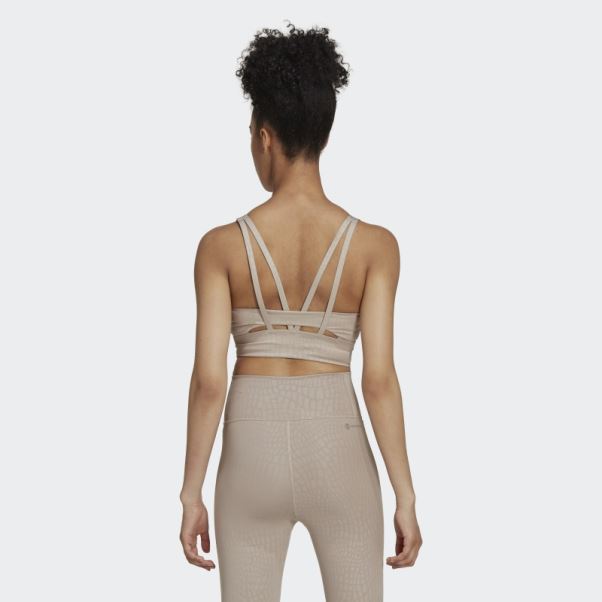 Soutien-gorge Long à Maintien Moyen Powerimpact Training Beige Adidas