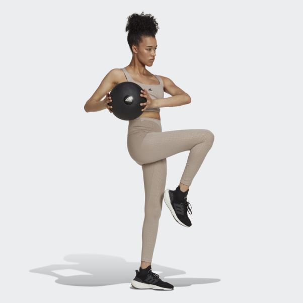Soutien-gorge Long à Maintien Moyen Powerimpact Training Beige Adidas
