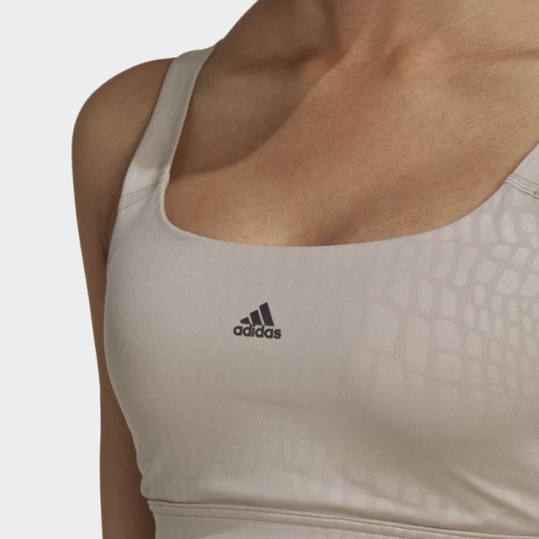 Soutien-gorge Long à Maintien Moyen Powerimpact Training Beige Adidas