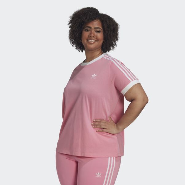 T-shirt à 3 Bandes Adicolor Classics (grande Taille) Rose Adidas
