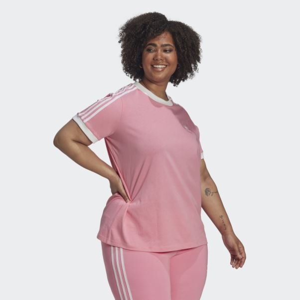 T-shirt à 3 Bandes Adicolor Classics (grande Taille) Rose Adidas