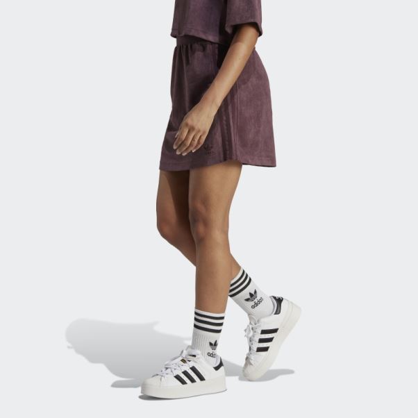 Jupe En Daim Adicolor Classics Bordeaux Adidas