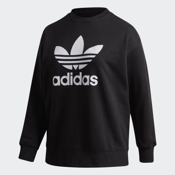 Sweat Adidas Trèfle Crew (taille Plus) Noir