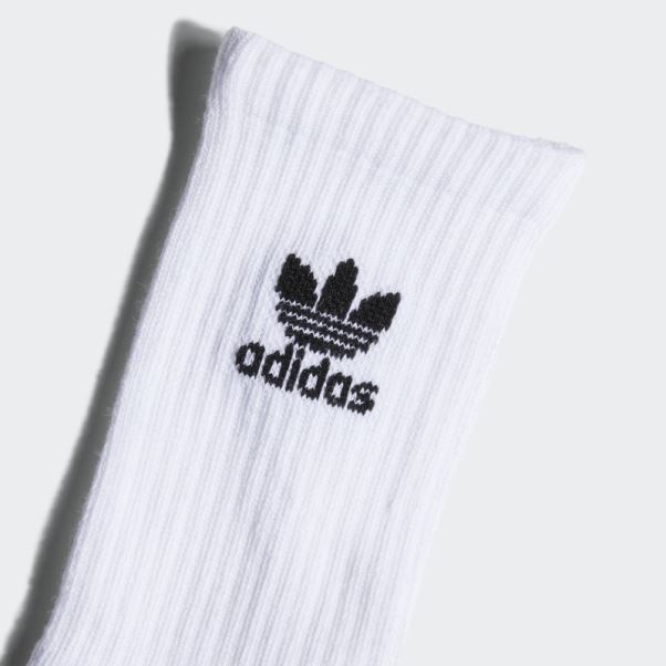Chaussettes Blanches Adidas Trèfle Crew 6 Paires