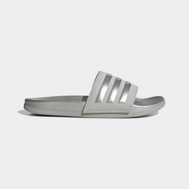 Claquettes Adidas Adilette Confort Argentées