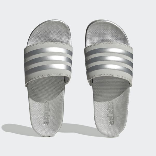 Claquettes Adidas Adilette Confort Argentées