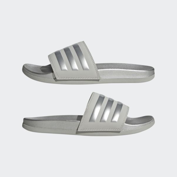 Claquettes Adidas Adilette Confort Argentées