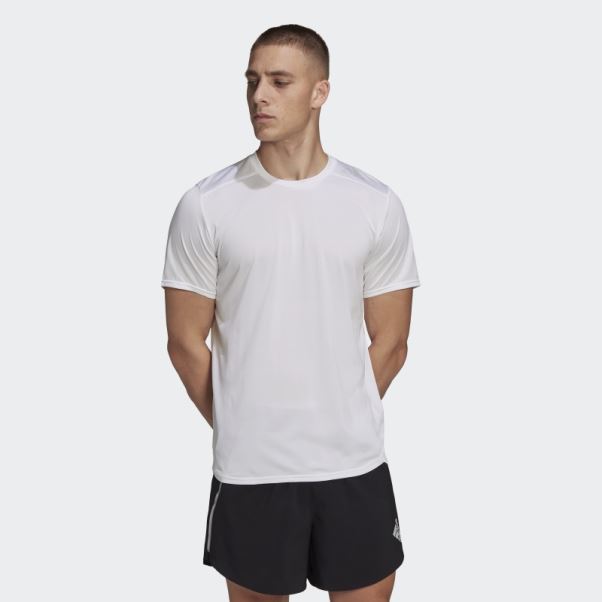 T-shirt De Course Adidas Conçu 4 Blanc