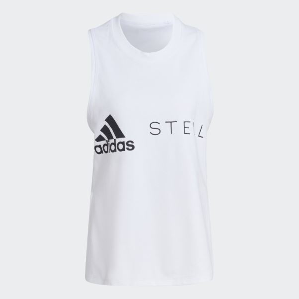 Adidas By Stella Mccartney Sportswear Logo Débardeur Blanc Mode