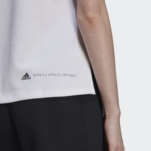 Adidas By Stella Mccartney Sportswear Logo Débardeur Blanc Fashion