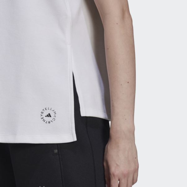 Adidas By Stella Mccartney Sportswear Logo Débardeur Blanc Fashion