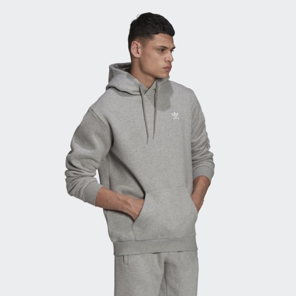 Sweat à Capuche Adidas Adicolor Essentials Trèfle Gris Moyen