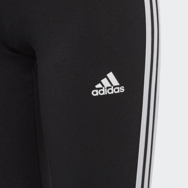 Collants En Coton Essentials 3 Bandes Noir Adidas