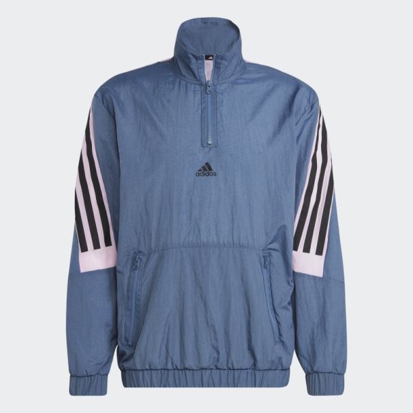 Sweat-shirt 1/4 Zip Tissé Adidas Steel Future Icons à 3 Bandes