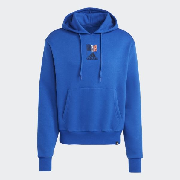 Adidas Sweat à Capuche Graphique Bleu Royal