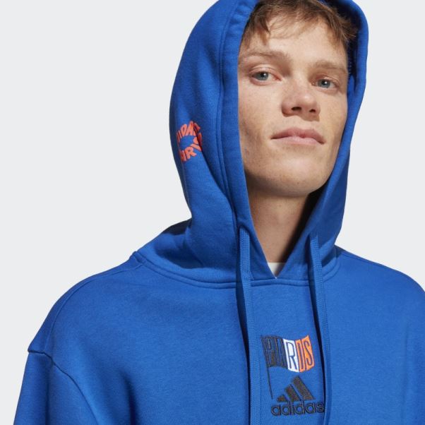 Adidas Sweat à Capuche Graphique Bleu Royal