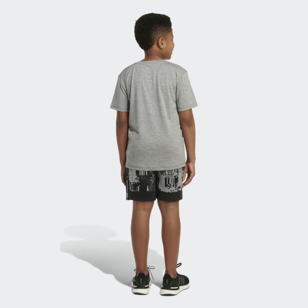Short Adidas Back To Nature Noir Imprimé Sur L'ensemble