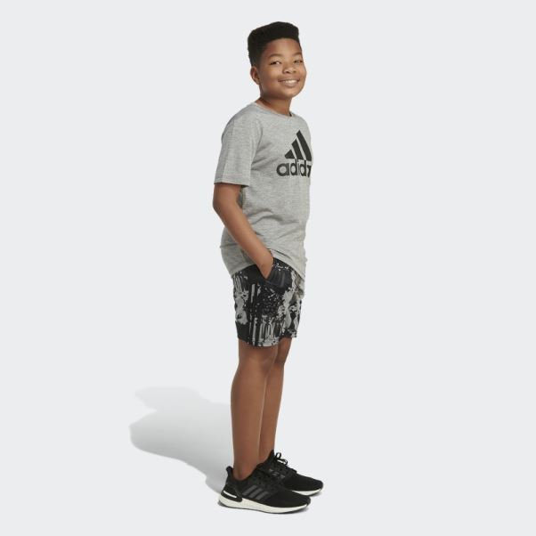 Short Adidas Back To Nature Noir Imprimé Sur L'ensemble