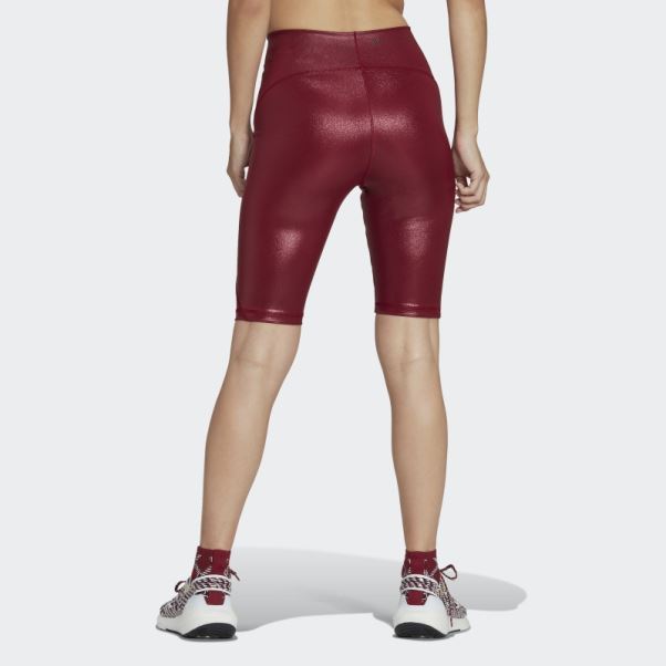 Adidas By Stella Mccartney Collant Cycliste Brillant Bordeaux