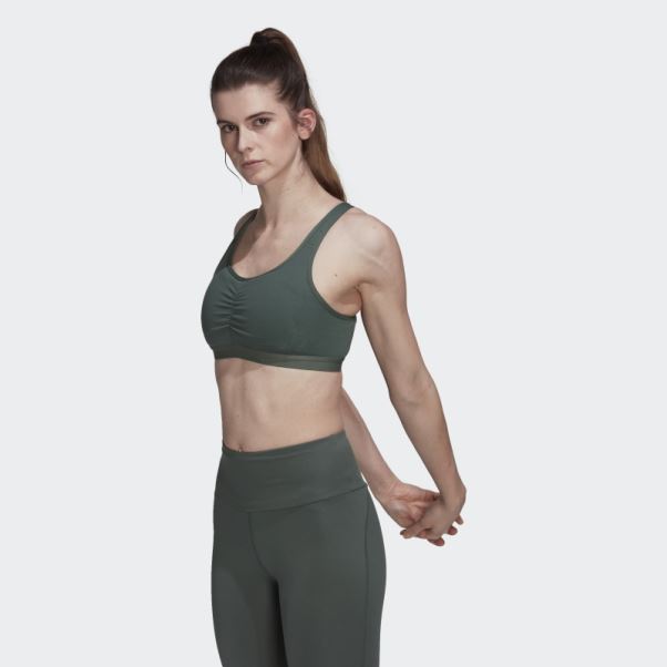 Soutien-gorge à Maintien Moyen Adidas Coreessentials Vert Oxyde