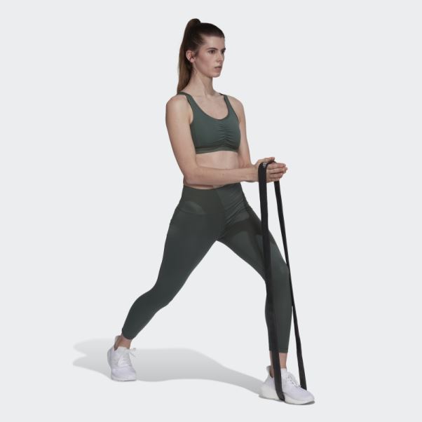 Soutien-gorge à Maintien Moyen Adidas Coreessentials Vert Oxyde