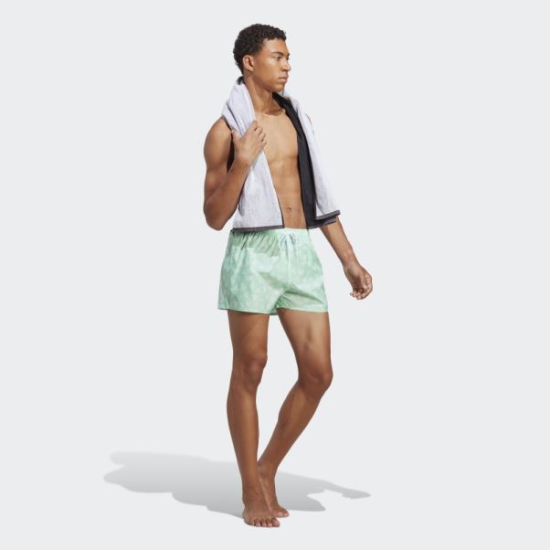 Short De Bain Clx Imprimé Logo Adidas Menthe Très Court