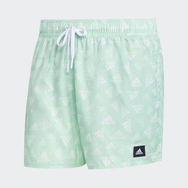 Short De Bain Clx Imprimé Logo Adidas Menthe Très Court