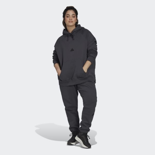 Sweat à Capuche Oversize Carbone (grande Taille) Adidas