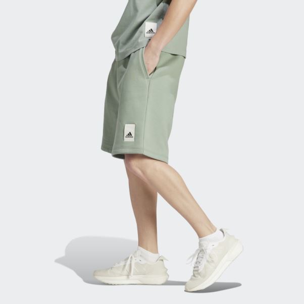 Short Lounge Polaire Adidas Vert Argent