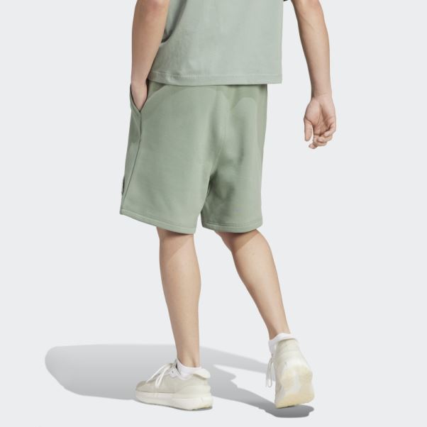 Short Lounge Polaire Adidas Vert Argent