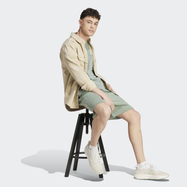 Short Lounge Polaire Adidas Vert Argent