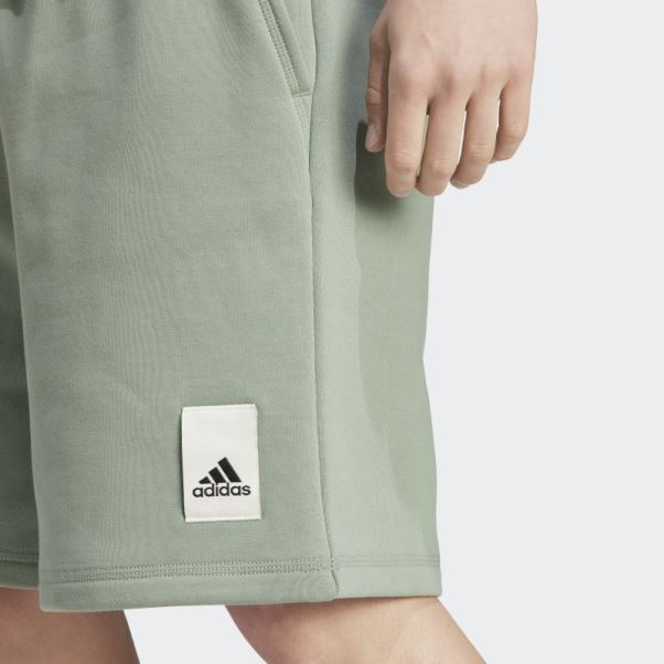 Short Lounge Polaire Adidas Vert Argent