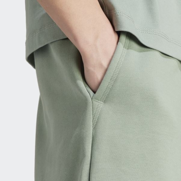 Short Lounge Polaire Adidas Vert Argent